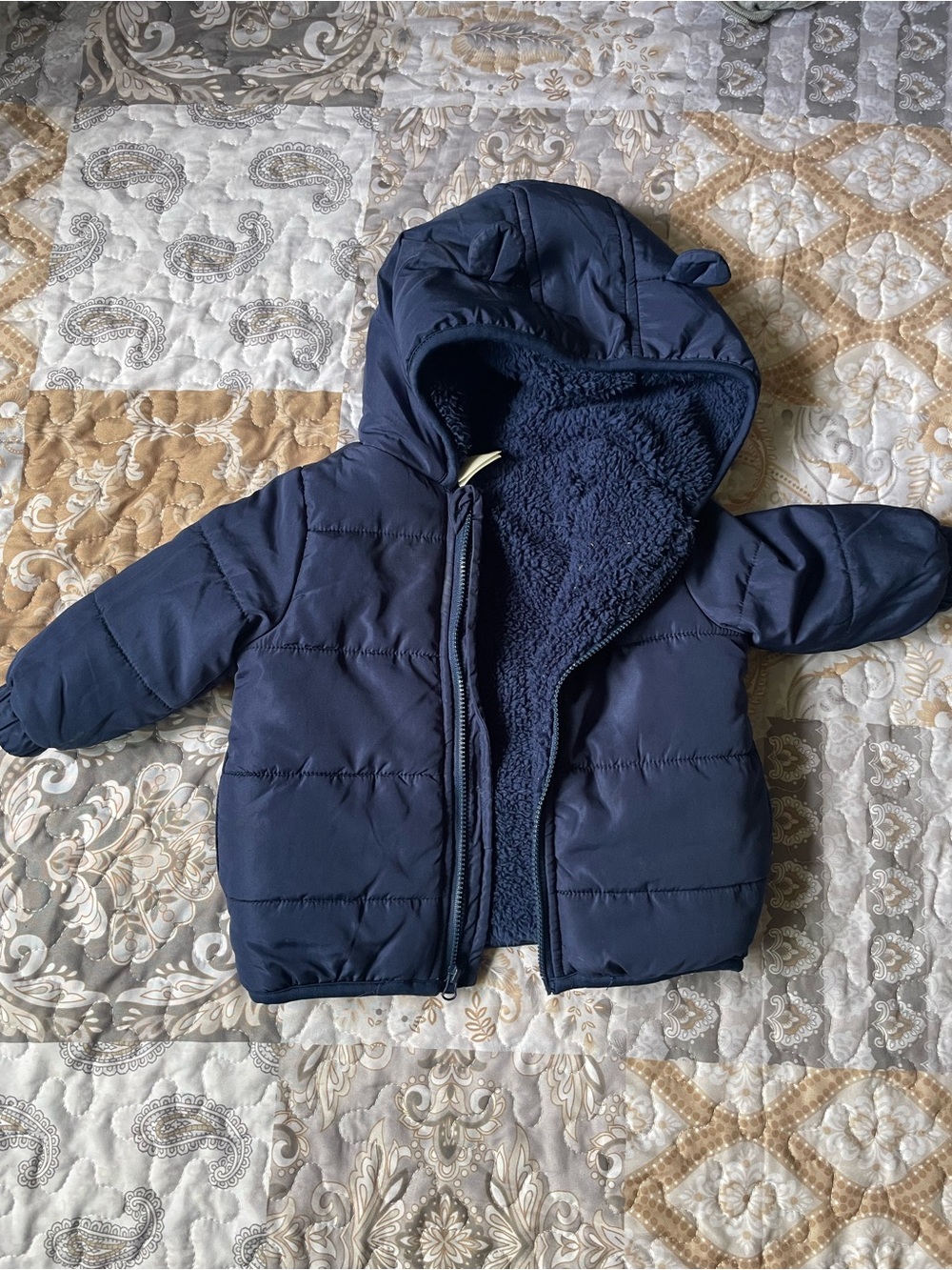 First Impressions Cozy Navy Sherpa Jacket